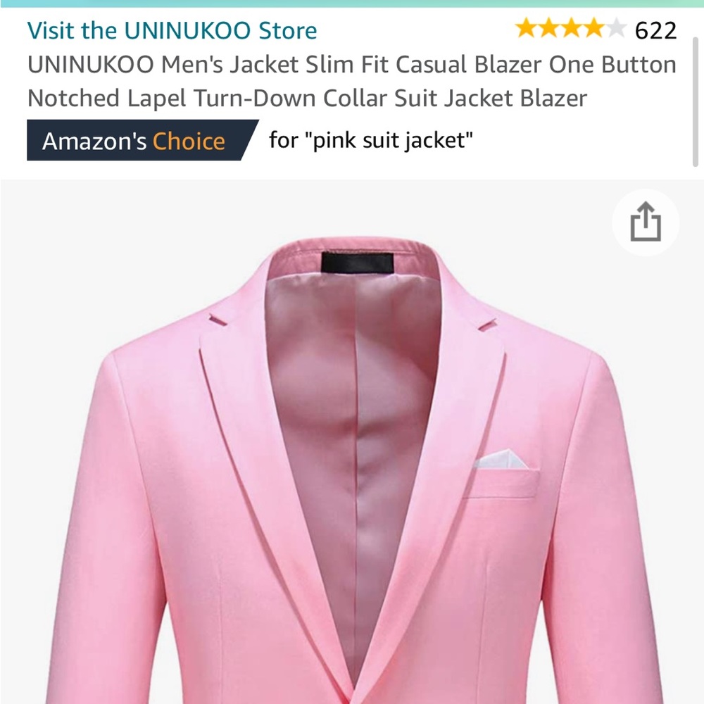 Mens pink blazer